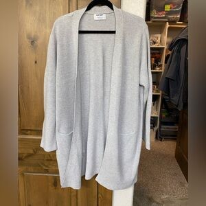 Old Navy Light Gray Open-Front Ribbed Cardigan with Pockets